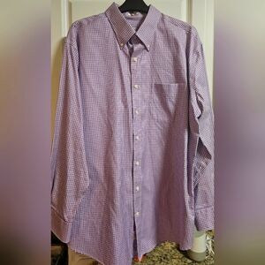 Peter MILLAR Purple Checkered Shirt Size XL